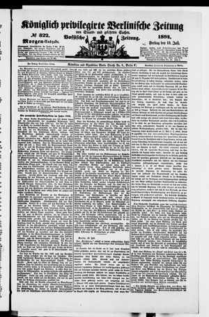 Königlich privilegirte Berlinische Zeitung von Staats- und gelehrten Sachen vom 13.07.1894