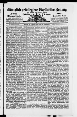 Königlich privilegirte Berlinische Zeitung von Staats- und gelehrten Sachen vom 14.07.1894