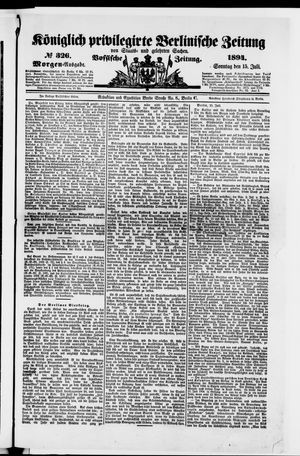 Königlich privilegirte Berlinische Zeitung von Staats- und gelehrten Sachen vom 15.07.1894