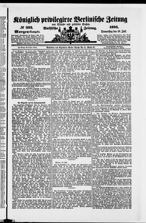 Königlich privilegirte Berlinische Zeitung von Staats- und gelehrten Sachen vom 19.07.1894