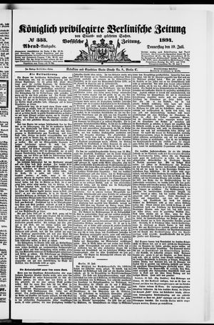 Königlich privilegirte Berlinische Zeitung von Staats- und gelehrten Sachen vom 19.07.1894