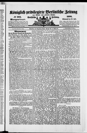 Königlich privilegirte Berlinische Zeitung von Staats- und gelehrten Sachen vom 25.07.1894