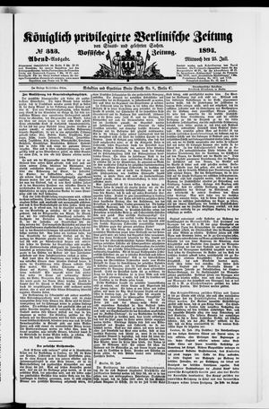 Königlich privilegirte Berlinische Zeitung von Staats- und gelehrten Sachen vom 25.07.1894