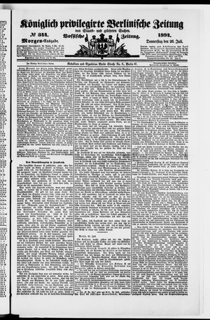 Königlich privilegirte Berlinische Zeitung von Staats- und gelehrten Sachen vom 26.07.1894