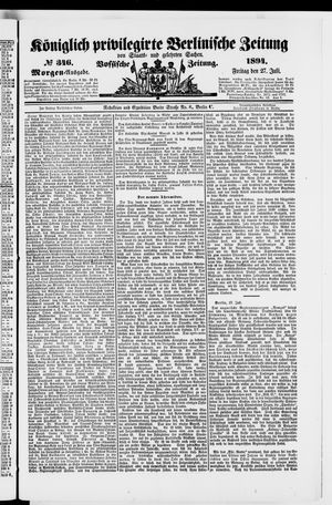 Königlich privilegirte Berlinische Zeitung von Staats- und gelehrten Sachen vom 27.07.1894