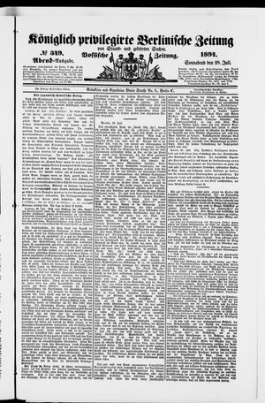 Königlich privilegirte Berlinische Zeitung von Staats- und gelehrten Sachen vom 28.07.1894