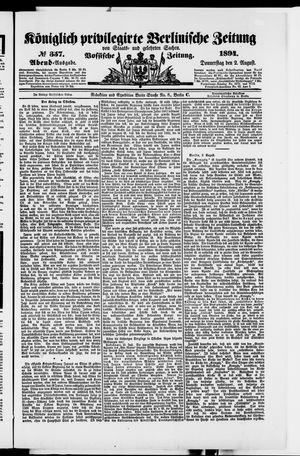 Königlich privilegirte Berlinische Zeitung von Staats- und gelehrten Sachen vom 02.08.1894