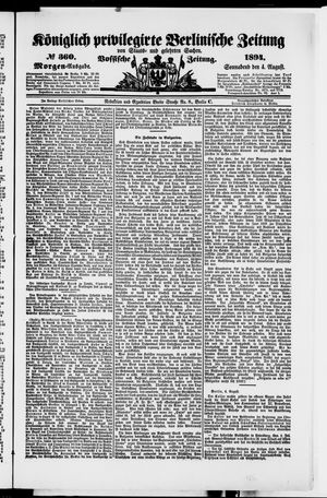 Königlich privilegirte Berlinische Zeitung von Staats- und gelehrten Sachen vom 04.08.1894