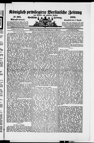 Königlich privilegirte Berlinische Zeitung von Staats- und gelehrten Sachen vom 04.08.1894