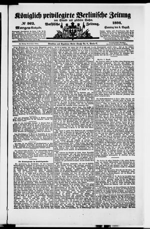 Königlich privilegirte Berlinische Zeitung von Staats- und gelehrten Sachen vom 05.08.1894