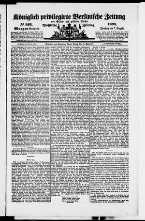 Königlich privilegirte Berlinische Zeitung von Staats- und gelehrten Sachen vom 07.08.1894