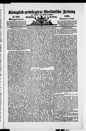 Königlich privilegirte Berlinische Zeitung von Staats- und gelehrten Sachen vom 08.08.1894