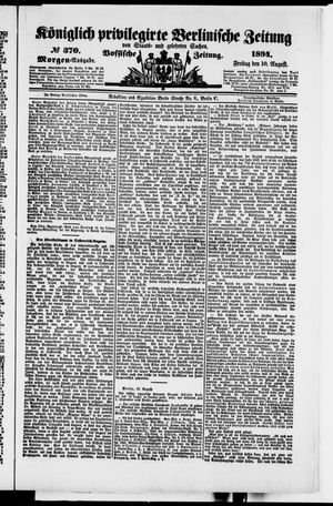 Königlich privilegirte Berlinische Zeitung von Staats- und gelehrten Sachen vom 10.08.1894