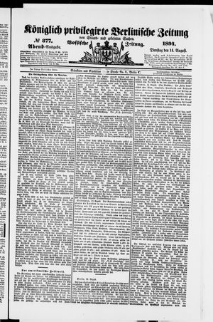 Königlich privilegirte Berlinische Zeitung von Staats- und gelehrten Sachen on Aug 14, 1894