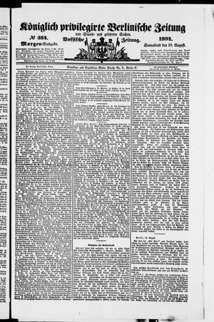 Königlich privilegirte Berlinische Zeitung von Staats- und gelehrten Sachen vom 18.08.1894