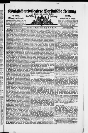Königlich privilegirte Berlinische Zeitung von Staats- und gelehrten Sachen vom 19.08.1894