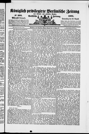 Königlich privilegirte Berlinische Zeitung von Staats- und gelehrten Sachen vom 23.08.1894