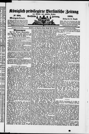 Königlich privilegirte Berlinische Zeitung von Staats- und gelehrten Sachen vom 24.08.1894