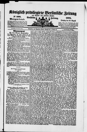 Königlich privilegirte Berlinische Zeitung von Staats- und gelehrten Sachen vom 28.08.1894