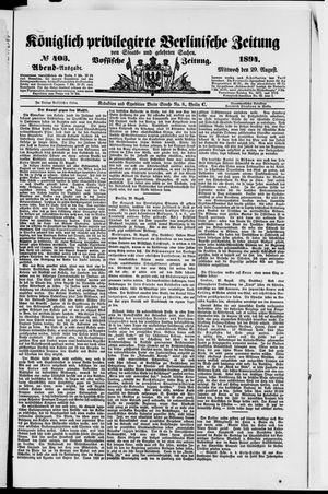 Königlich privilegirte Berlinische Zeitung von Staats- und gelehrten Sachen vom 29.08.1894