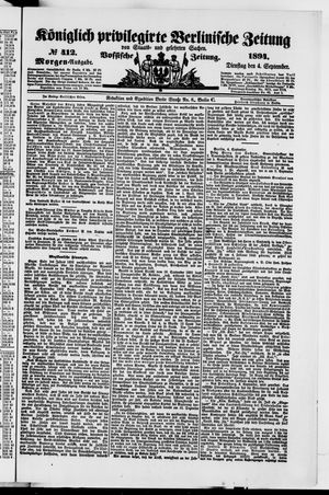 Königlich privilegirte Berlinische Zeitung von Staats- und gelehrten Sachen vom 04.09.1894