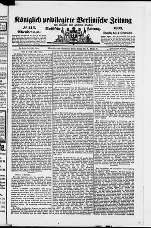 Königlich privilegirte Berlinische Zeitung von Staats- und gelehrten Sachen vom 04.09.1894