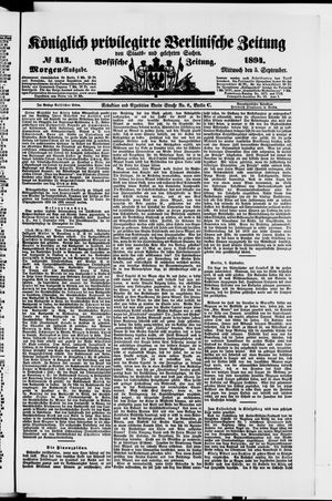 Königlich privilegirte Berlinische Zeitung von Staats- und gelehrten Sachen vom 05.09.1894