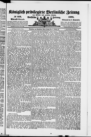 Königlich privilegirte Berlinische Zeitung von Staats- und gelehrten Sachen vom 05.09.1894