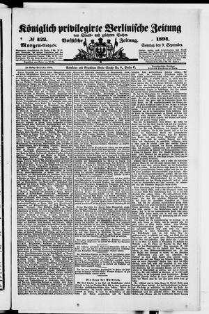 Königlich privilegirte Berlinische Zeitung von Staats- und gelehrten Sachen vom 09.09.1894