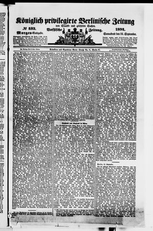 Königlich privilegirte Berlinische Zeitung von Staats- und gelehrten Sachen vom 15.09.1894