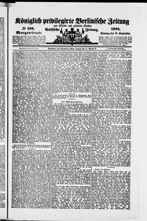 Königlich privilegirte Berlinische Zeitung von Staats- und gelehrten Sachen vom 16.09.1894