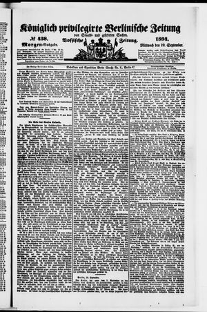 Königlich privilegirte Berlinische Zeitung von Staats- und gelehrten Sachen vom 19.09.1894