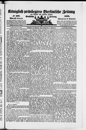 Königlich privilegirte Berlinische Zeitung von Staats- und gelehrten Sachen vom 19.09.1894