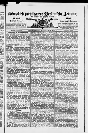 Königlich privilegirte Berlinische Zeitung von Staats- und gelehrten Sachen vom 28.09.1894