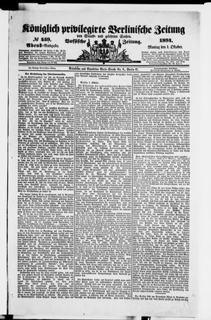 Königlich privilegirte Berlinische Zeitung von Staats- und gelehrten Sachen vom 01.10.1894