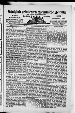 Königlich privilegirte Berlinische Zeitung von Staats- und gelehrten Sachen vom 03.10.1894