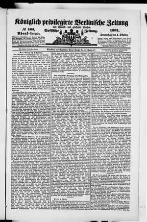 Königlich privilegirte Berlinische Zeitung von Staats- und gelehrten Sachen vom 04.10.1894