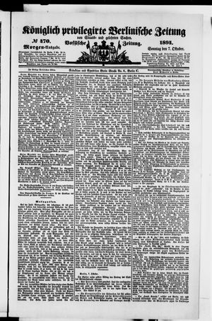 Königlich privilegirte Berlinische Zeitung von Staats- und gelehrten Sachen vom 07.10.1894
