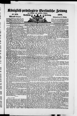 Königlich privilegirte Berlinische Zeitung von Staats- und gelehrten Sachen on Oct 10, 1894