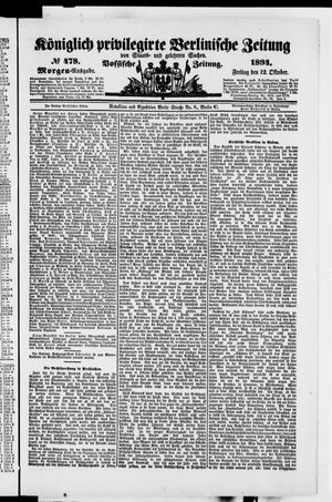 Königlich privilegirte Berlinische Zeitung von Staats- und gelehrten Sachen vom 12.10.1894