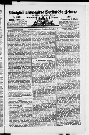 Königlich privilegirte Berlinische Zeitung von Staats- und gelehrten Sachen vom 13.10.1894