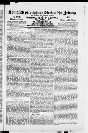 Königlich privilegirte Berlinische Zeitung von Staats- und gelehrten Sachen vom 15.10.1894