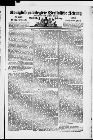 Königlich privilegirte Berlinische Zeitung von Staats- und gelehrten Sachen vom 26.10.1894