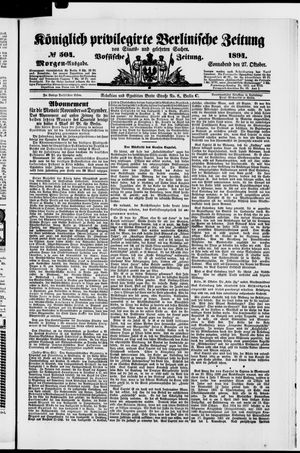 Königlich privilegirte Berlinische Zeitung von Staats- und gelehrten Sachen vom 27.10.1894