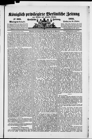 Königlich privilegirte Berlinische Zeitung von Staats- und gelehrten Sachen vom 30.10.1894