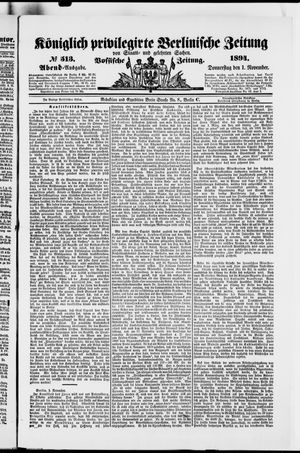 Königlich privilegirte Berlinische Zeitung von Staats- und gelehrten Sachen vom 01.11.1894