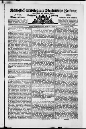 Königlich privilegirte Berlinische Zeitung von Staats- und gelehrten Sachen vom 03.11.1894