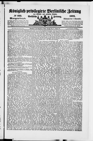 Königlich privilegirte Berlinische Zeitung von Staats- und gelehrten Sachen vom 07.11.1894