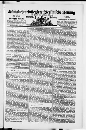 Königlich privilegirte Berlinische Zeitung von Staats- und gelehrten Sachen vom 08.11.1894