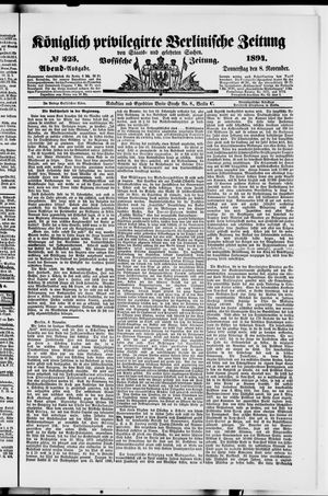 Königlich privilegirte Berlinische Zeitung von Staats- und gelehrten Sachen vom 08.11.1894